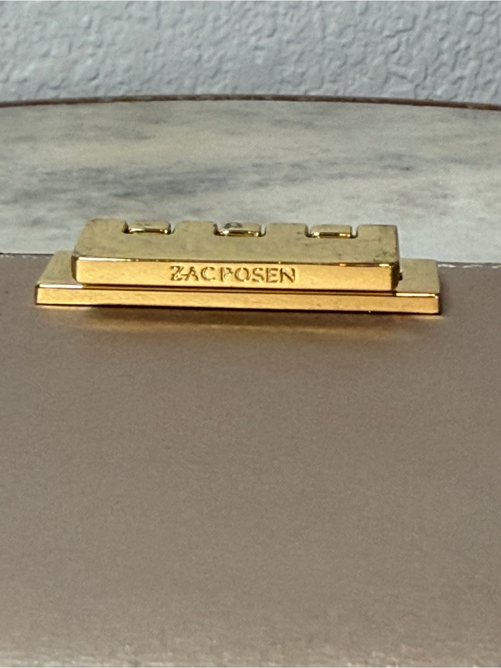 Zac Posen Metallic Champagne Gold Clutch with Gold Hardware - Picture 2 of 8